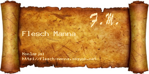 Flesch Manna névjegykártya